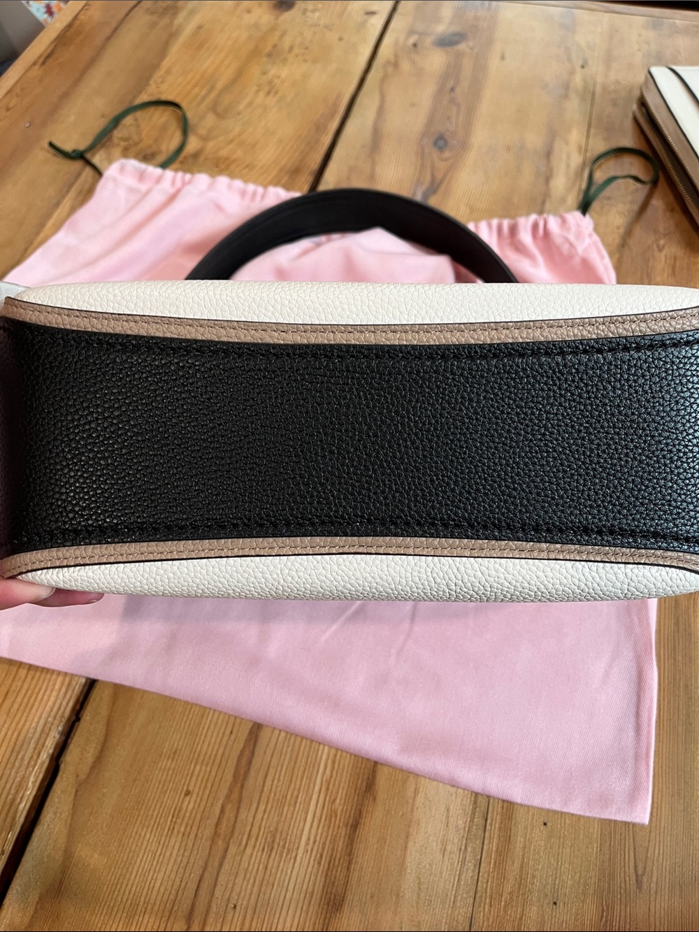 Set/2 KATE SPADE Pocketbook Purse & Matching Wallet Pebbled Leather Tri-Color - Picture 5 of 16